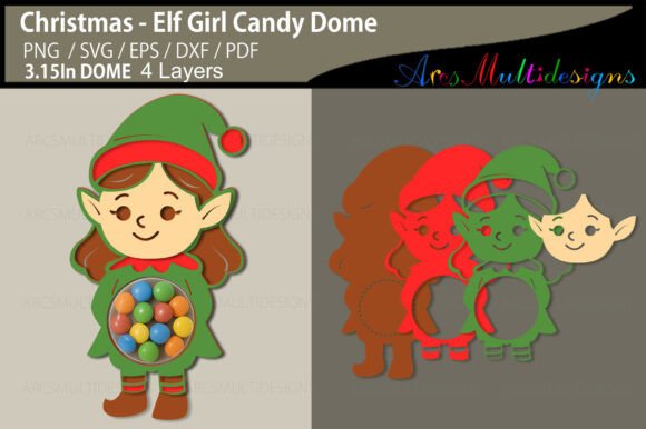 Christmas Elf Girl 3D SVG for Festive Branding