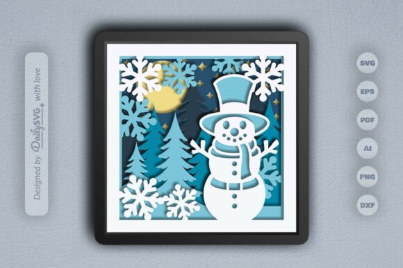 Cozy Snowman 3D SVG for Christmas Crafts