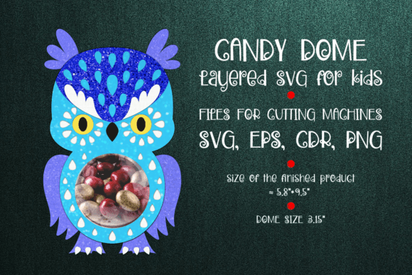 Cute Owl Candy Dome: 3D SVG Shapes for Sellers