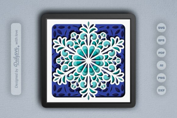 Decorative Winter Snowflake Mandala: A 3D SVG Review
