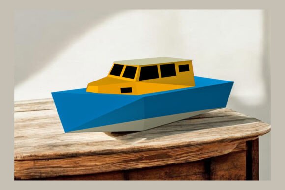 Fishing Boat Favor: 3D SVG Paper Sculptures