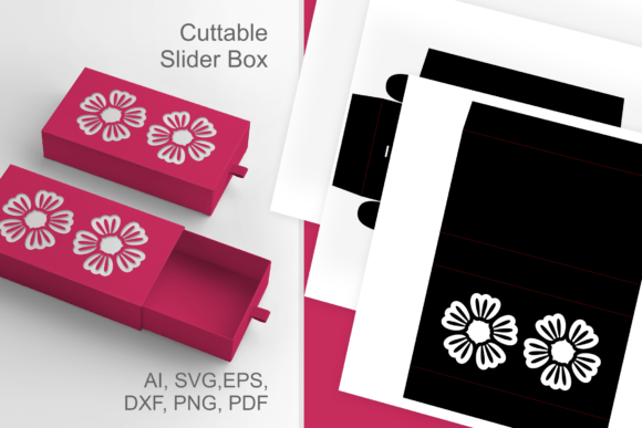 Flower Windows Sliding Box: 3D SVG Shapes