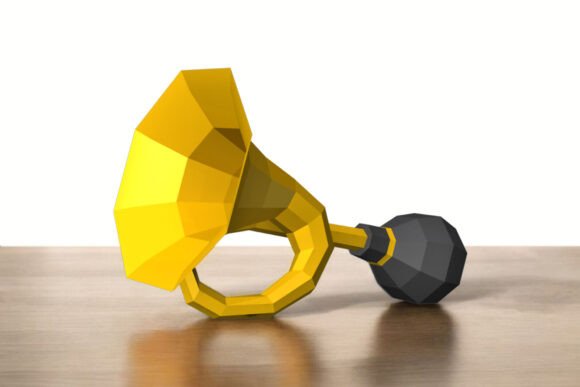 French Horn 3D SVG: A Unique Shape for Branding