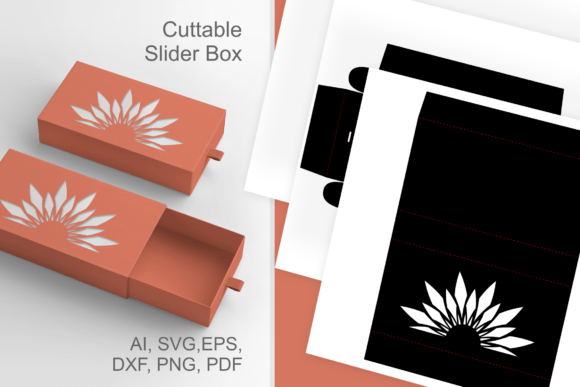 Half-round Multi Petal Flower Cutout Box: 3D SVG Objects