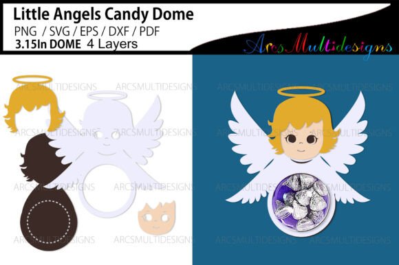 Little Angels Candy Dome Holder: 3D SVG for Kids Crafts