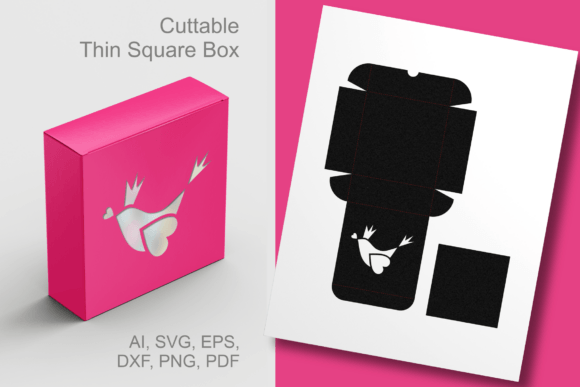 Love Bird Thin Square Favor Box Template Review