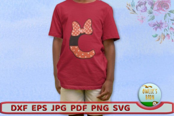 Polka-dot Monogram Letter C: 3D SVG for Birthdays