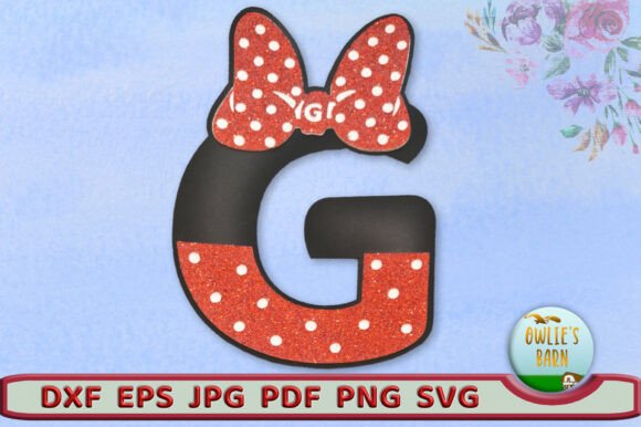 Polka-dot Monogram Letter G 3D SVG for Birthdays