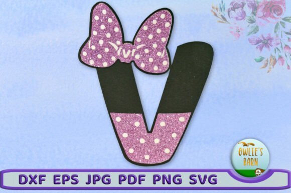 Polka-dot Monogram Letter V: 3D SVG for Birthdays