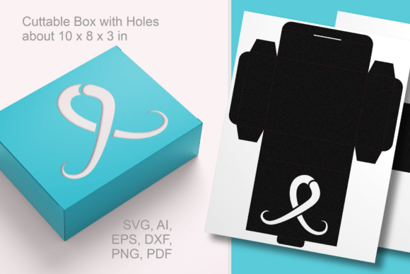 Prostate Cancer Awareness Cutout Box SVG: 3D SVG Objects