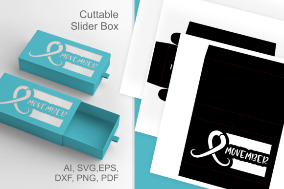 Prostate Cancer Awareness Cutout Drawer 3D SVG Objects
