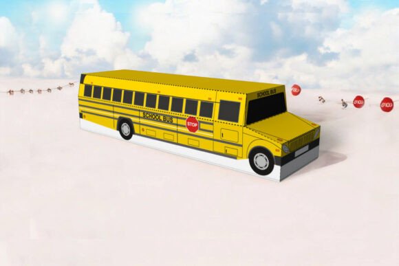 School Bus Favor 3D SVG Shapes for Branding