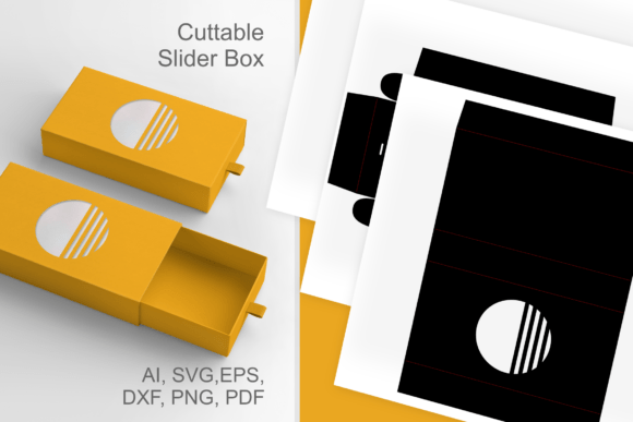 Silent Horizon Cutout Drawer Favor Box: 3D SVG for Summer