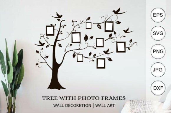 Tree Photo Frame 3D SVG: Premium Ornaments for Web
